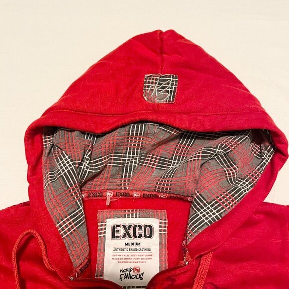 Exco Y2K Boys Size Medium Zip Up Hoodie Sweater Red - Picture 5 of 16
